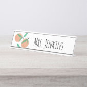Orange Citrus Lehrer Name Schreibtischnamensplakette (Vorderseite )