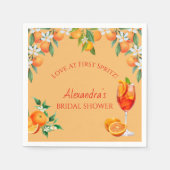 Orange Citrus Liebe bei First Spritz Brautparty Serviette (Vorderseite)