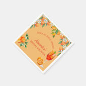 Orange Citrus Liebe bei First Spritz Brautparty Serviette (Ecke)