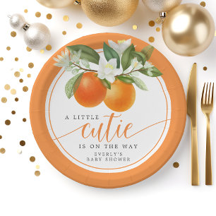 Orange Citrus Little Cutie auf dem Weg zur Babypar Pappteller