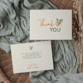 Orange Citrus Little Cutie Baby Shower Flat Dankeskarte