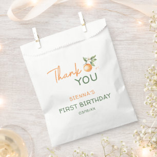 Orange Citrus Little Cutie Danke Geburtstag Geschenktütchen