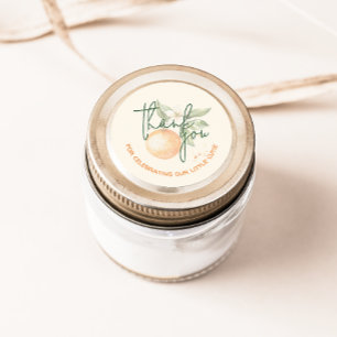 Orange Citrus Little Cutie Danke Geschenk Runder Aufkleber