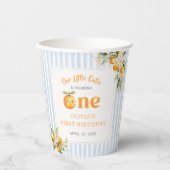 Orange Citrus Little Cutie Geburtstag Pappbecher (Vorderseite)