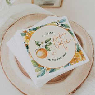 Orange Citrus Little Süsse   Babydusche Napkins Serviette