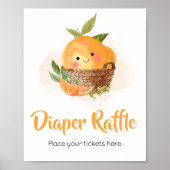 Orange Citrus Little Süsse Diaper Raffle Poster (Vorne)