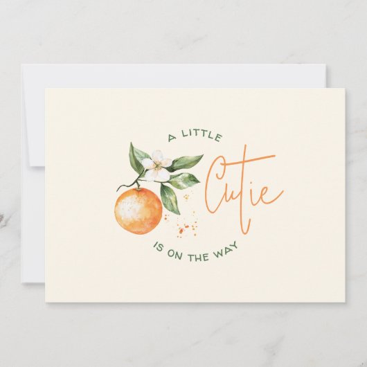 Orange Citrus Little Süsse Schwangerschaft Ankündigung (Vorderseite)