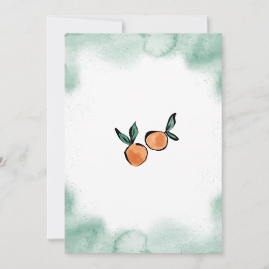 Orange Citrus Moderne Wasserfarbe Botanische Einla Einladung (Rückseite)