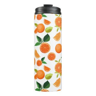 Orange Citrus Muster Reisebecher | Frische Fruchts Thermosbecher