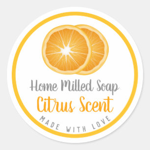 Orange Citrus Scented Handmade Soap Labels Runder Aufkleber