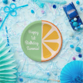 Orange Citrus Slice Niedlich 1. Geburtstag Teller (Party)