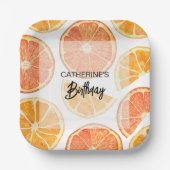 Orange Citrus Slice Sommer Geburtstag Pappteller (Vorderseite)