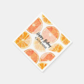 Orange Citrus Slice Sommer Geburtstag Serviette (Ecke)
