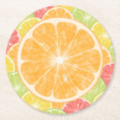 Orange Citrus Slices Round Paper Untersetzer (Vorderseite)
