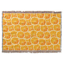Orange Citrus Slices Throw Blanket