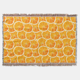 Orange Citrus Slices Throw Blanket Decke