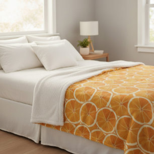 Orange Citrus Slices Throw Blanket Sherpadecke