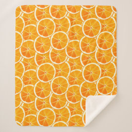 Orange Citrus Slices Throw Blanket Sherpadecke