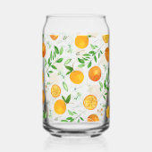 Orange Citrus Sommer Floral Botanisches Muster Dosenglas (Links)