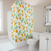 Orange Citrus Sommer Floral Botanisches Muster Duschvorhang (Beispiel)