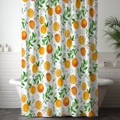 Orange Citrus Sommer Floral Botanisches Muster Duschvorhang