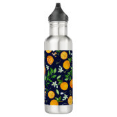 Orange Citrus Sommer Floral Botanisches Muster Edelstahlflasche (Rechts)