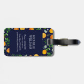 Orange Citrus Sommer Floral Botanisches Muster Gepäckanhänger (Rückseite horizontal)