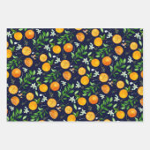 Orange Citrus Sommer Floral Botanisches Muster Geschenkpapier Set (Vorderseite 2)