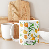 Orange Citrus Sommer Floral Botanisches Muster Kaffeetasse