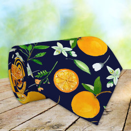 Orange Citrus Sommer Floral Botanisches Muster Krawatte