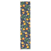 Orange Citrus Sommer Floral Botanisches Muster Kurzer Tischläufer (Vorderseite)