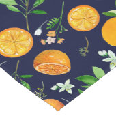 Orange Citrus Sommer Floral Botanisches Muster Kurzer Tischläufer (Ecke)