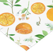 Orange Citrus Sommer Floral Botanisches Muster Kurzer Tischläufer (Ecke)