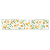 Orange Citrus Sommer Floral Botanisches Muster Kurzer Tischläufer (Horizontal)