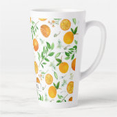 Orange Citrus Sommer Floral Botanisches Muster Milchtasse (Rechts)