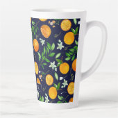 Orange Citrus Sommer Floral Botanisches Muster Milchtasse (Rechts)