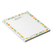 Orange Citrus Sommer Floral Botanisches Muster Notizblock (angewinkelt)