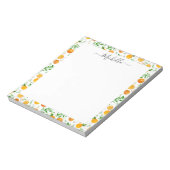 Orange Citrus Sommer Floral Botanisches Muster Notizblock (Rotiert)