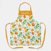 Orange Citrus Sommer Floral Botanisches Muster Schürze (Vorderseite)