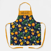 Orange Citrus Sommer Floral Botanisches Muster Schürze (Vorderseite)