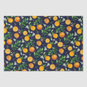 Orange Citrus Sommer Floral Botanisches Muster Seidenpapier (Vorderseite)