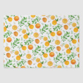 Orange Citrus Sommer Floral Botanisches Muster Seidenpapier (Vorderseite)