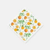 Orange Citrus Sommer Floral Botanisches Muster Serviette (Ecke)