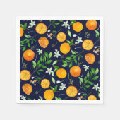 Orange Citrus Sommer Floral Botanisches Muster Serviette (Vorderseite)