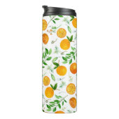 Orange Citrus Sommer Floral Botanisches Muster Thermosbecher (Nach rechts gedreht)