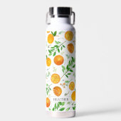 Orange Citrus Sommer Floral Botanisches Muster Trinkflasche (Vorne)
