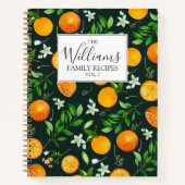 Orange Citrus Sommer Floral botanisches Rezept Buc Notizblock (Vorderseite)