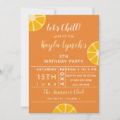 Orange Citrus Sommer-Party Einladung (Vorderseite)