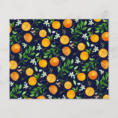 Orange Citrus Summer Floral Botanical Recicard (Rückseite)