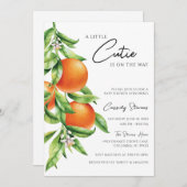 Orange Citrus Süsse auf der Way Baby Dusche Einladung (Vorne/Hinten)